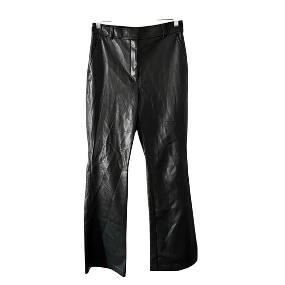 Aritzia Babaton Command Faux Leather Pants Black Size 8 Straight Leg High Waist - Picture 4 of 10